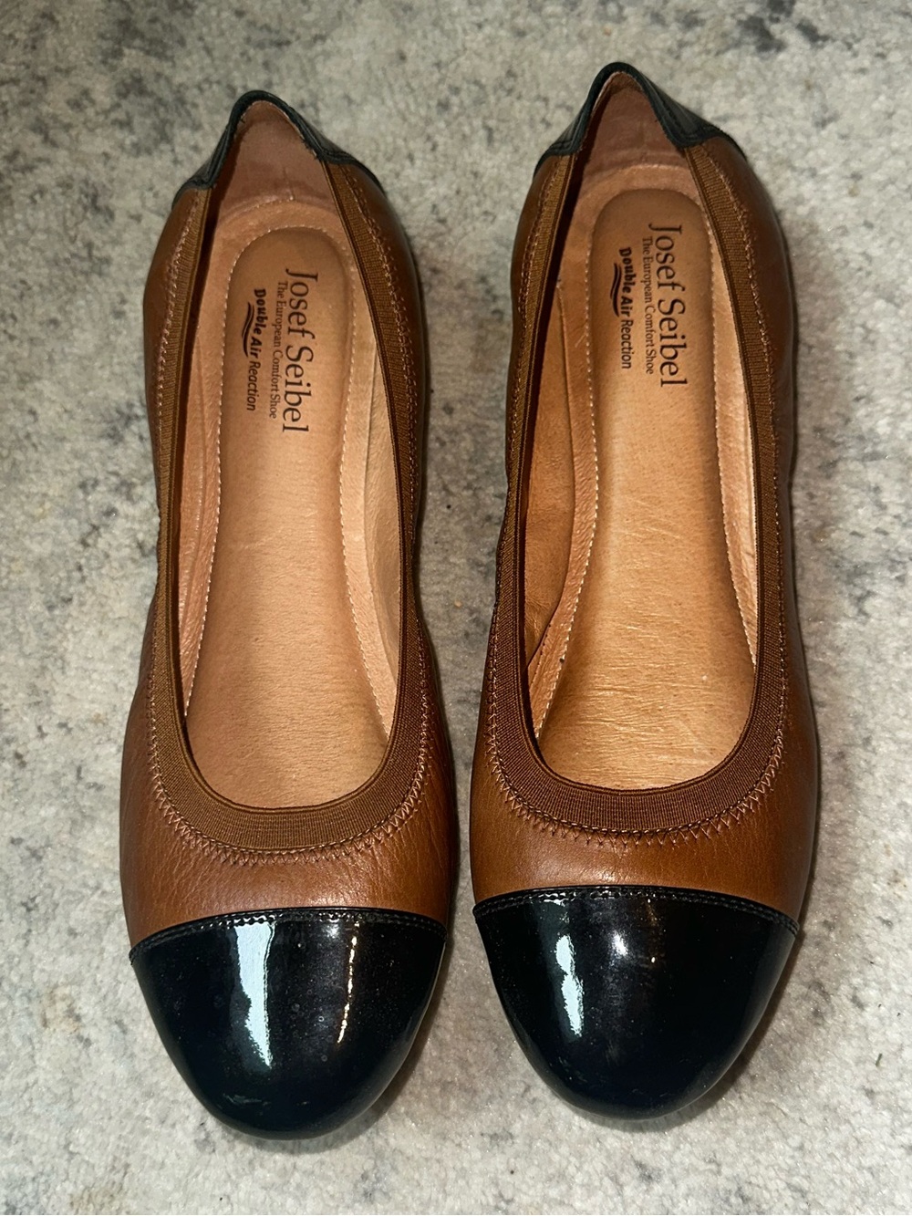 Josef Seibel Pippa 07 leather & Patent Cap-Toe Leather Flats-11
